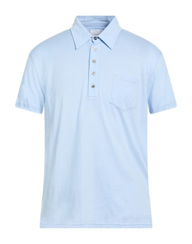 Pt Torino Man Polo Shirt Sky Blue Size 40 Cotton, Silk In Blue