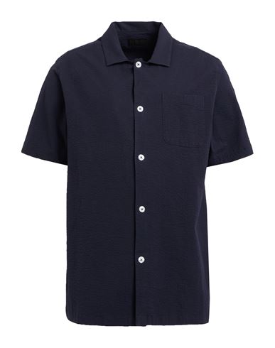 Outfit Out/fit Man Shirt Navy Size M Cotton, Elastane In Blue