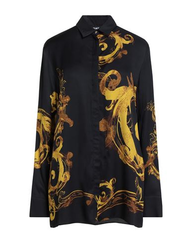 Versace Jeans Couture Woman Shirt Black Size 14 Viscose In Black