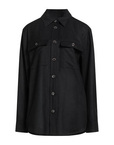 Drumohr Woman Shirt Black Size 2 Virgin Wool, Silk, Cashmere In Black