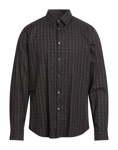 Theory Man Shirt Dark Brown Size M Cotton In Brown
