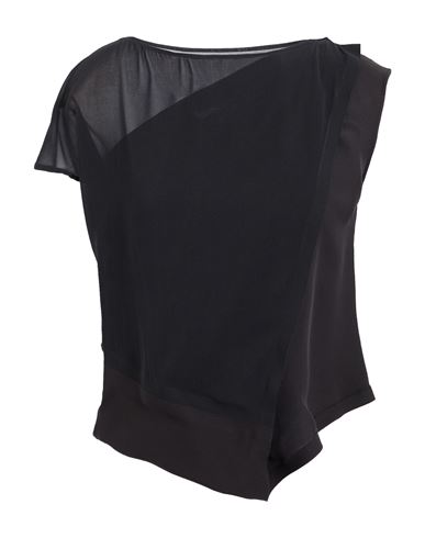 Maison Margiela Woman Top Black Size 8 Silk, Elastane In Black