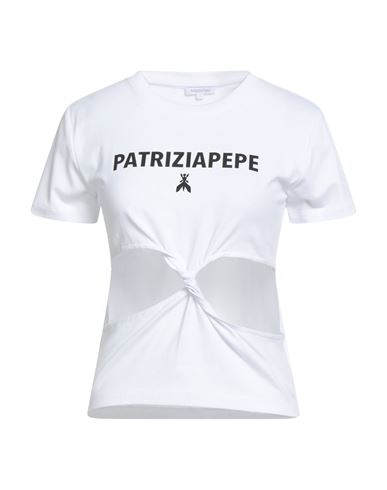Patrizia Pepe Woman T-shirt Black Size 0 Cotton, Elastane In Multi