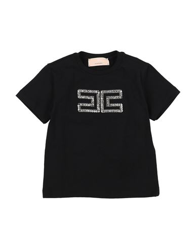 Elisabetta Franchi La Mia Bambina Toddler Girl T-shirt Black Size 4 Cotton, Elastane In Black