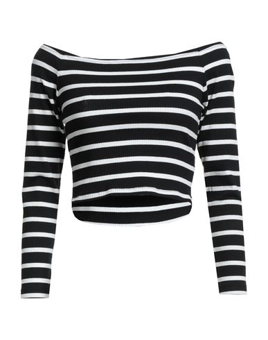 Only Woman T-shirt Black Size L Organic Cotton, Elastane In Black