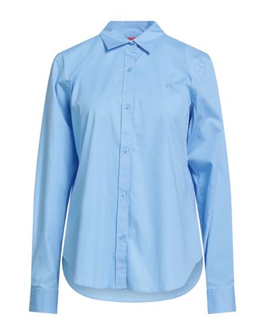 Hugo Boss Hugo Woman Shirt Light Blue Size 6 Cotton, Elastane In Blue