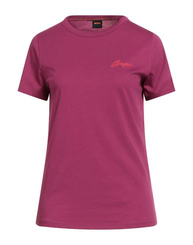 Hugo Boss Boss Woman T-shirt Mauve Size L Cotton In Purple