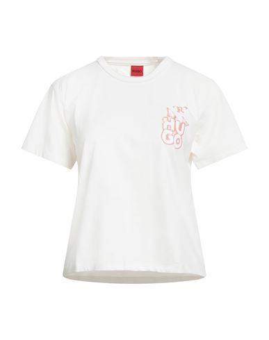 Hugo Boss Hugo Woman T-shirt Off White Size L Cotton In White
