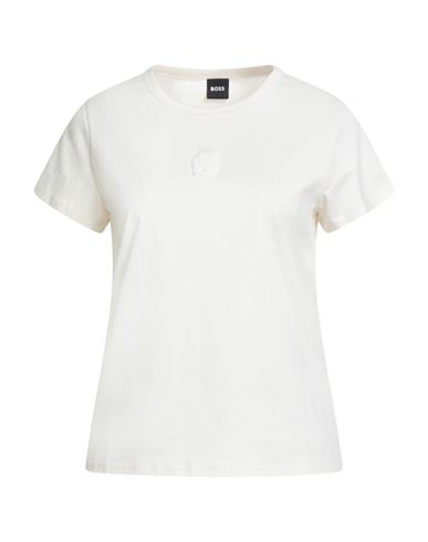 Hugo Boss Boss Woman T-shirt Ivory Size M Cotton In White