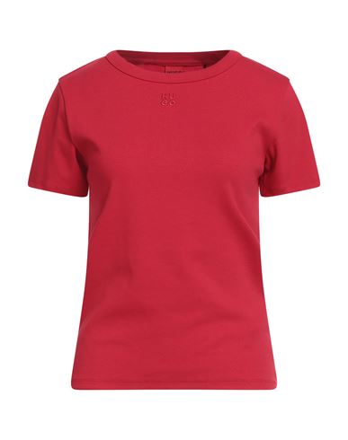 Hugo Boss Hugo Woman T-shirt Red Size M Cotton, Recycled Polyester, Elastane In Red