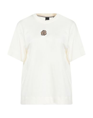 Hugo Boss Boss Woman T-shirt Cream Size L Cotton, Elastane In White