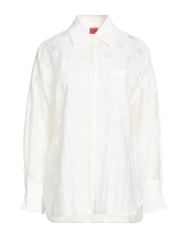 Hugo Boss Hugo Woman Shirt Ivory Size 4 Viscose, Polyamide In White