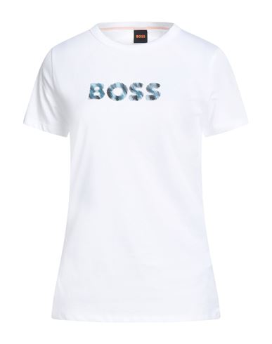 Hugo Boss Boss Woman T-shirt White Size L Cotton In Gray