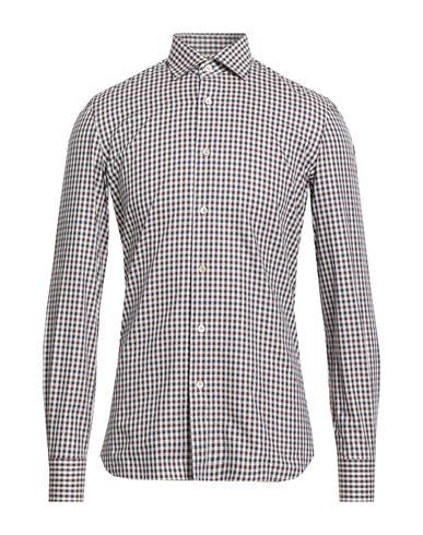 Errico Formicola Napoli Man Shirt Burgundy Size 17 ½ Cotton In Red