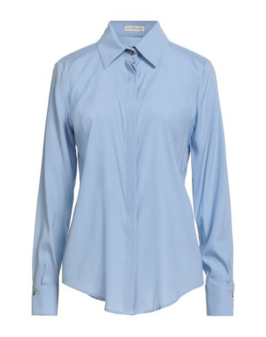 Camicettasnob Woman Shirt Light Blue Size 6 Silk, Elastane In Blue