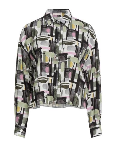 Camicettasnob Woman Shirt Military Green Size 6 Viscose, Silk, Elastane In Multi