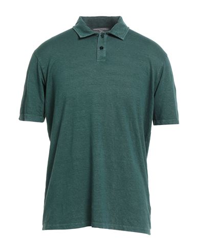 Daniele Fiesoli Lab Man Polo Shirt Deep Teal Size L Linen, Elastane In Green