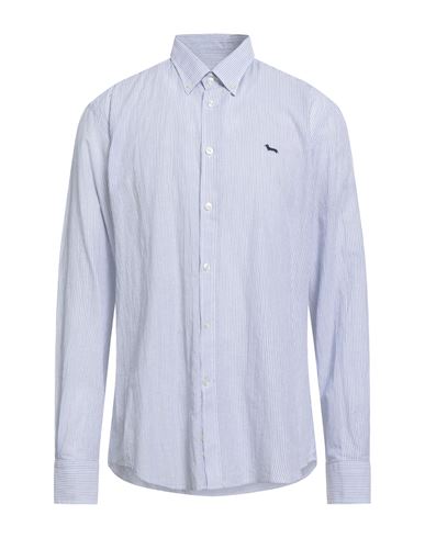 Harmont & Blaine Man Shirt Navy Size Xxl Cotton, Linen In Blue