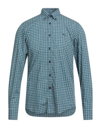 Harmont & Blaine Man Shirt Deep Teal Size S Cotton In Green