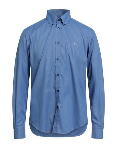 Harmont & Blaine Man Shirt Blue Size Xxl Cotton In Blue