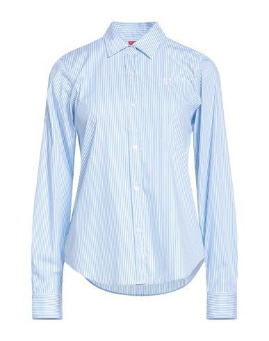 Hugo Boss Hugo Woman Shirt Sky Blue Size 6 Cotton, Polyamide, Elastane In Blue