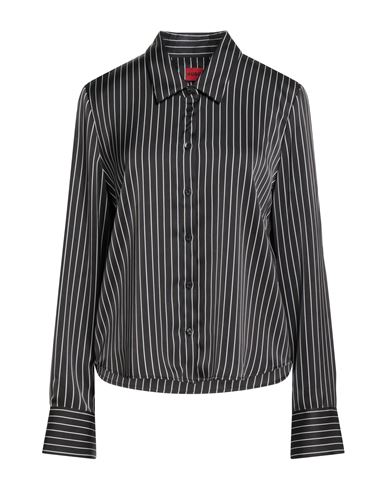 Hugo Boss Hugo Woman Shirt Black Size 6 Recycled Polyester In Black