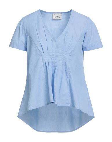 Alessia Santi Woman Top Azure Size 6 Cotton In Blue