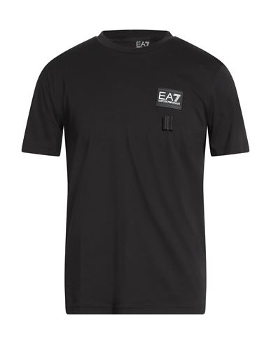 Ea7 Man T-shirt Black Size Xxl Cotton