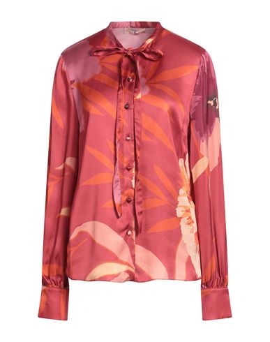 Twinset Woman Shirt Brick Size 12 Viscose In Brown