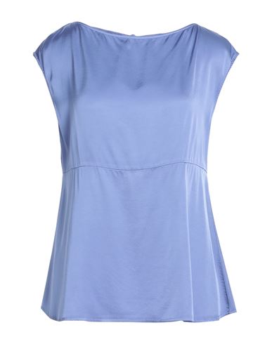 Alessia Santi Woman Top Blue Size 12 Viscose, Elastane In Blue