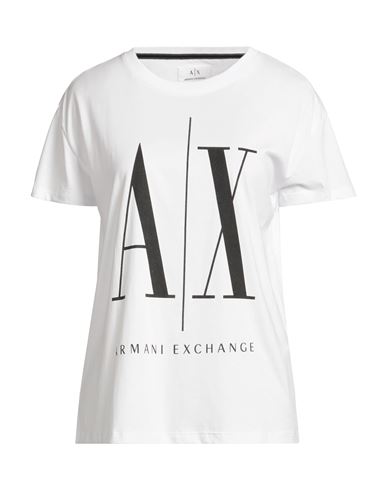 Armani Exchange Icon Period Woman T-shirt White Size S Cotton In White