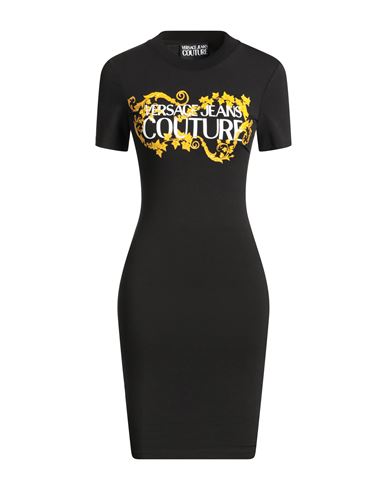 Versace Jeans Couture Woman Mini Dress Black Size L Cotton, Elastane