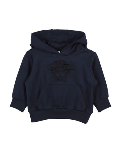 Versace Young Newborn Girl Sweatshirt Midnight Blue Size 3 Cotton, Elastane, Viscose, Polyester In Blue