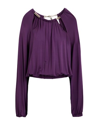 Just Cavalli Woman Top Dark Purple Size 8 Viscose, Elastane In Purple