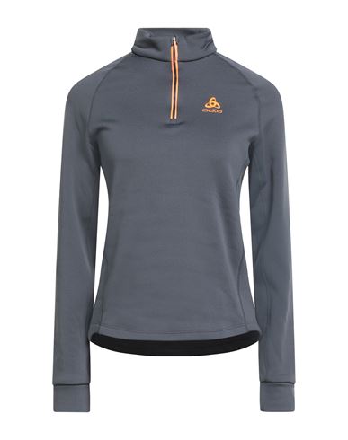 Odlo Woman Sweatshirt Grey Size L Recycled Polyester, Elastane In Gray