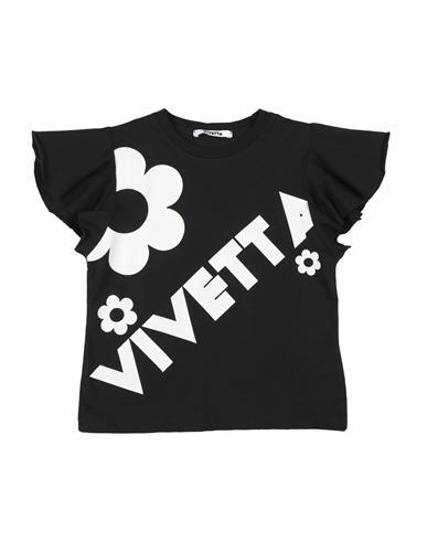 Vivetta Toddler Girl T-shirt Black Size 6 Cotton, Elastane In Black