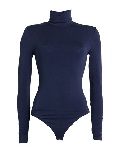 Wolford Woman Bodysuit Navy Size L Cotton, Polyamide, Elastane In Blue