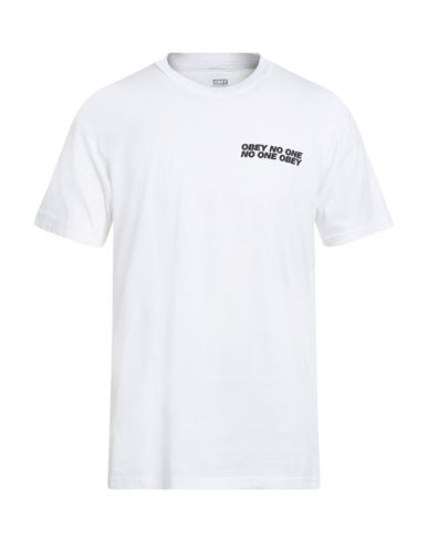 Obey Man T-shirt White Size Xl Cotton In White