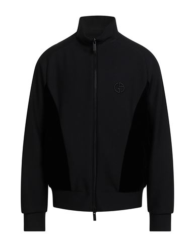 Giorgio Armani Man Sweatshirt Black Size Xl Polyamide, Elastane, Viscose, Cupro In Black