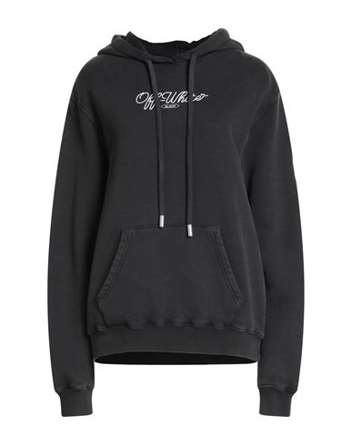 Off-white Woman Sweatshirt Charcoal Size L Cotton, Elastane In Black