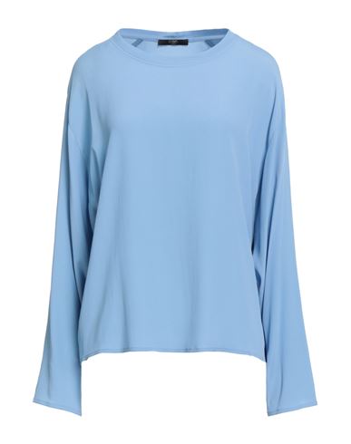 Seventy Venezia Woman Top Light Blue Size 8 Acetate, Silk In Blue