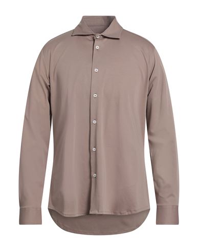 Barbati Man Shirt Khaki Size Xl Cotton In Brown