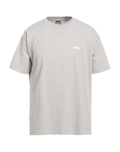 Obey Man T-shirt Light Grey Size Xl Cotton In Gray