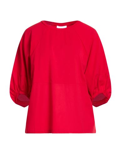 Alpha Studio Woman T-shirt Red Size 10 Cotton, Elastane