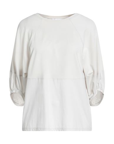 Alpha Studio Woman T-shirt Grey Size 6 Cotton, Elastane In Gray