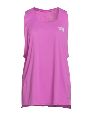 The North Face Woman Tank Top Fuchsia Size L Polyester In Pink