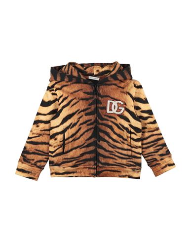 Dolce & Gabbana Toddler Boy Sweatshirt Sand Size 5 Cotton, Wool, Acrylic, Polyester In Brown