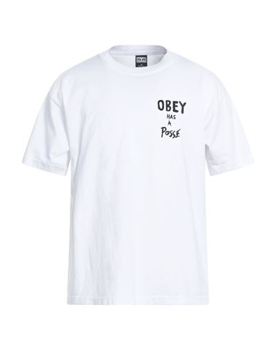 Obey Man T-shirt White Size Xl Cotton In White