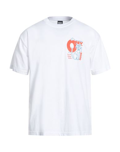 Obey Man T-shirt White Size Xl Cotton In White