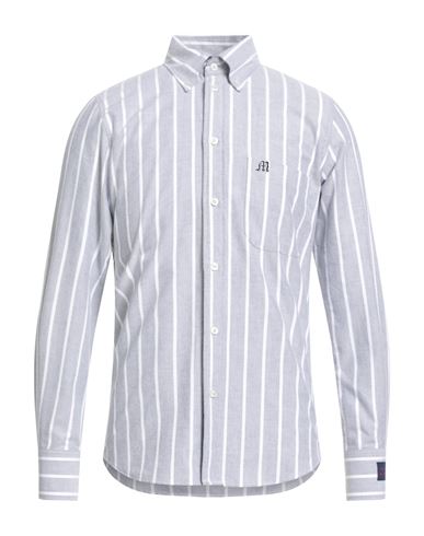 Msgm Man Shirt Light Grey Size 15 ½ Cotton In Gray